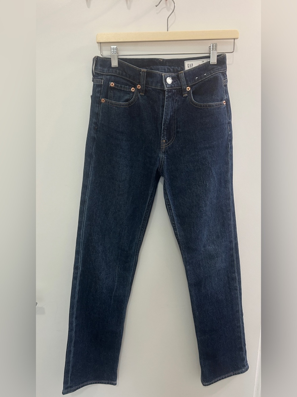 GAP Women’s 90’s Straight High Rise Jeans in Dark Wash